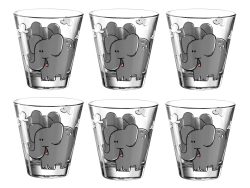 Alltron Trinkglas Für Kinder Bambini Elefant 215 ml, 6 Stück Transparent | Schubiger Möbel