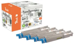 Peach O4345/46 4 Toner (bk, c/m/y) ersetzt OKI 43459329-9332 für z.B. OKI C 3300, OKI C 3300 N, OKI C 3400, OKI C 3400 N, OKI C 3450