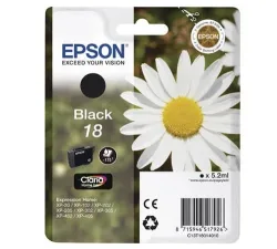 Epson E18bk Druckerpatronen bk - Epson No. 18 bk, C13T18014010 für z.B. Epson Expression Home XP -100, Epson Expression Home XP -102