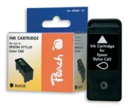 Peach E28 BK Druckerpatrone bk ersetzt Epson T028BK, C13T02840110 für z.B. Epson Stylus C 60, Epson Stylus C 61