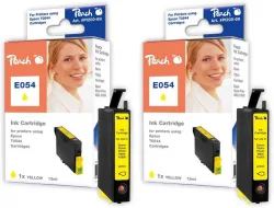 Peach E544 Y 2 Druckerpatronen 2*ye ersetzt Epson T0544Y*2, C13T05444010 für z.B. Epson Stylus Photo R 1800, Epson Stylus Photo R 800