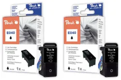 Peach E40 BK 2 Druckerpatronen 2*bk ersetzt Epson T040BK*2, C13T04014010 für z.B. Epson Stylus C 62, Epson Stylus CX 3200
