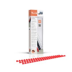 Peach Binderücken 6mm, für 25 Blatt A4, rot, 100 Stück, PB406-03