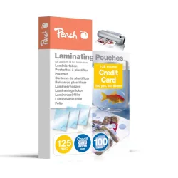 Peach 100 x Kreditkarten Laminierfolien, 125mic, glänz