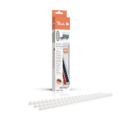 Peach Binderücken 8mm, für 45 Blatt A4, weiss, 25 Stück, R-PB408-01