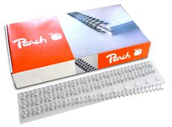Peach Drahtbinderücken 10mm, silber, 3:1, 34 Ringe A4, 100 Stk. PW095-01