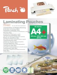 Peach Laminierfolien A4, 80 mic, glänzend, abheftbar, S-PP580-21, 100 Stk.