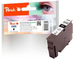 Peach E801 bk Druckerpatrone bk ersetzt Epson T0801 bk, C13T08014011 für z.B. Epson Stylus Photo PX 710 W, Epson Stylus Photo P 50