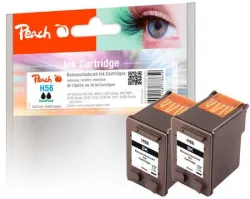 Peach HP 56 2 Druckköpfe 2*bk ersetzt HP No. 56*2, C9502AE für z.B. HP DeskJet 450 CBI, HP DeskJet 450 CI, HP DeskJet 450, HP DeskJet 450 WBT