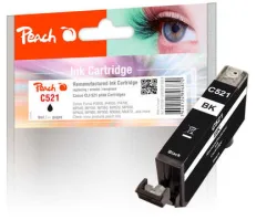 Peach C521 BK Druckerpatrone XL bkph ersetzt Canon CLI-521BK, 2933B001 für z.B. Canon Pixma MP 550, Canon Pixma IP 3600, Canon Pixma IP 4600