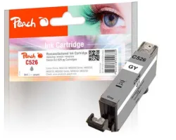 Peach C526 GY Druckerpatrone XL gy ersetzt Canon CLI-526GY, 4544B001 für z.B. Canon Pixma MG 6150, Canon Pixma MG 6200, Canon Pixma MG 6250