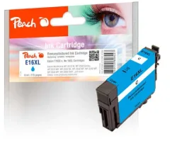 Peach E16 XLc Druckerpatrone XL cy ersetzt Epson No. 16XL c, C13T16324010 für z.B. Epson WorkForce WF -2010 W, Epson WorkForce WF -2500