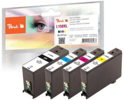 Peach L150 XL 4 Druckerpatronen XL (bk, c/m/y) ersetzt Lexmark No. 150XL für z.B. Lexmark Interpret S 415, Lexmark Intuition S 515, Lexmark Pro 715