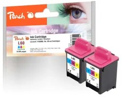 Peach L60 C 2 Druckköpfe 2*col ersetzt Lexmark, Compaq No. 60C*2, 17G0060 für z.B. Compaq IJ 600, Lexmark Z 12, Lexmark Z 22, Lexmark Z 32