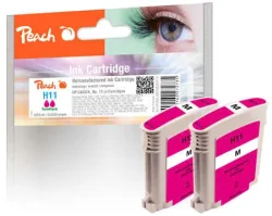 Peach HP 11 m 2 Druckerpatronen 2*ma ersetzt HP No. 11 m*2, C4837A*2 für z.B. HP OfficeJet 9120, HP Business InkJet 1000, HP Business InkJet 1100