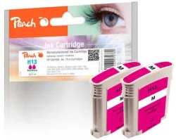 Peach HP 13 m 2 Druckerpatronen 2*ma ersetzt HP No. 13 m*2, C4816AE*2 für z.B. HP Business InkJet 1000, HP OfficeJet Pro K 850