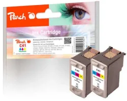Peach C41 C 2 Druckköpfe 2*col ersetzt Canon CL-41C*2, 0617B001 für z.B. Canon Pixma IP 1200, Canon Pixma IP 1300, Canon Pixma IP 1600