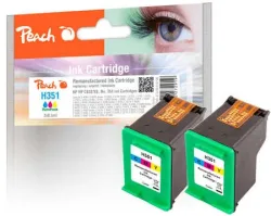 Peach HP 351 2 Druckköpfe 2*col ersetzt HP No. 351*2, CB337EE*2 für z.B. HP DeskJet D 4200, HP DeskJet D 4260, HP DeskJet D 4300, HP DeskJet D 4360
