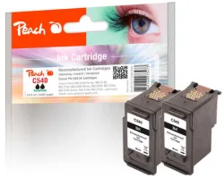 Peach C540 BK 2 Druckköpfe 2*bk ersetzt Canon PG-540BK, 5225B005 für z.B. Canon Pixma TS 5150, Canon Pixma TS 5151, Canon Pixma MG 3650
