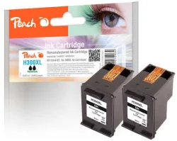 Peach HP 300 XLbk 2 Druckköpfe XL 2*bk ersetzt HP No. 300XL bk*2, D8J43AE für z.B. HP DeskJet D 1600, HP DeskJet D 1658, HP DeskJet D 1660, HP Envy 110