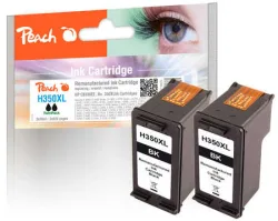 Peach HP 350 XL 2 Druckköpfe XL 2*bk ersetzt HP No. 350XL*2, CB336EE*2 für z.B. HP DeskJet D 4200, HP DeskJet D 4260, HP DeskJet D 4300