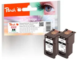 Peach C512 BK 2 Druckköpfe XL 2*bk ersetzt Canon PG-512BK*2, 2969B001 für z.B. Canon Pixma MP 230, Canon Pixma MP 280, Canon Pixma IP 2700