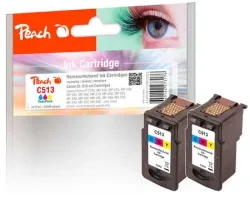 Peach C513 C 2 Druckköpfe XL 2*col ersetzt Canon CL-513C*2, 2971B001 für z.B. Canon Pixma MP 230, Canon Pixma MP 280, Canon Pixma IP 2700
