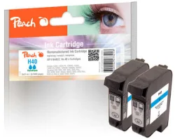 Peach HP 40 c 2 Druckköpfe 2*cy ersetzt Xerox, HP No. 40 c*2, 51640CE*2 für z.B. HP Color Copier 210, HP Color Copier 210 LX, HP Copyjet