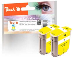 Peach HP 82 XLy 2 Druckerpatronen 2*ye ersetzt HP No. 82XL y*2, C4913A*2 für z.B. HP DesignJet 10 PS, HP DesignJet 120, HP DesignJet 120 NR