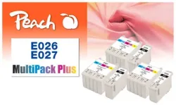 Peach E26 6 Druckerpatronen bk ersetzt Epson T026, T027 für z.B. Epson Stylus Photo 810, Epson Stylus Photo 820, Epson Stylus Photo 830