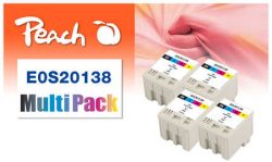 Peach 4-Pack Tintenpatrone schwarz, color kompatibel zu Epson S020138