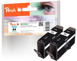 Peach HP 655 bk 2 Druckerpatronen 2*bk ersetzt HP No. 655 bk*2, CZ109AE für z.B. HP DeskJet Ink Advantage 3525, HP DeskJet Ink Advantage 4615
