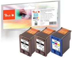 Peach HP 21 XL 3 Druckköpfe XL (2*bk, col) ersetzt HP No. 21XL*2, No. 22XL, SD367AE, C9351AE*2, C9352AE für z.B. HP DeskJet 3910, HP DeskJet 3915