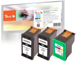 Peach HP 350 XL 3 Druckköpfe XL (2*bk, col) ersetzt HP No. 350XL*2, No. 351XL, CB336EE*2, CB338EE für z.B. HP DeskJet D 4200, HP DeskJet D 4260