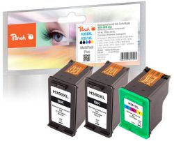 Peach HP 350 XL 3 Druckköpfe XL (2*bk, col) ersetzt HP No. 350XL*2, No. 351XL, CB336EE*2, CB338EE für z.B. HP DeskJet D 4200, HP DeskJet D 4260