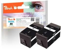 Peach HP 920 XLbk 2 Druckerpatrone XL 2*bk ersetzt HP No. 920XL bk*2, D8J47AE für z.B. HP OfficeJet 6500 A Plus, HP OfficeJet 6000, HP OfficeJet 6500
