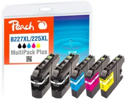 Peach B227 XLVALBP Spar Plus Pack Druckerpatronen XL (2*bk, c/m/y) ersetzt Brother LC-227XLVALBP für z.B. Brother DCPJ 4120 DW, Brother MFCJ 4420 DW