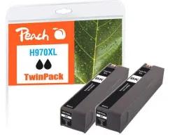 Peach HP 970 XLbk 2 Druckerpatrone XL 2*bk ersetzt HP No. 970XL bk*2, CN625A*2 für z.B. HP OfficeJet Pro X 450, HP OfficeJet Pro X 451 dn