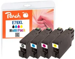Peach E79 XL 4 Druckerpatronen XL (bk, c/m/y) ersetzt Epson No. 79XL, C13T79054010 für z.B. Epson WorkForce Pro WF -4600