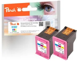Peach HP 302 c 2 Druckköpfe 2*col ersetzt HP No. 302 c*2, F6U65AE*2 für z.B. HP Envy 4524 e-All-in-One, HP OfficeJet 5232, HP Envy 4528 e-All-in-One