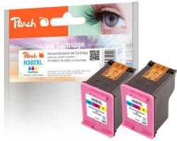 Peach HP 302 XLc 2 Druckköpfe XL 2*col ersetzt HP No. 302XL c*2, F6U67AE*2 für z.B. HP Envy 4524 e-All-in-One, HP OfficeJet 5232, HP OfficeJet 3833