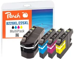 Peach B229 XLVALBP 4 Druckerpatronen XL (bk, c/m/y) ersetzt Brother LC-229XLVALBP für z.B. Brother MFCJ 5320 DW, Brother MFCJ 5620 DW
