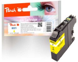 Peach B221 Y Druckerpatrone ye ersetzt Brother LC-221Y für z.B. Brother DCPJ 562 DW, Brother MFCJ 880 DW, Brother MFCJ 480 DW, Brother MFCJ 1100