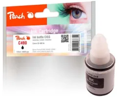 Peach C490 BK Tintenbehälter pigm. bk ersetzt Canon GI-490BK, 0663C001 für z.B. Canon Pixma G 1400, Canon Pixma G 2400, Canon Pixma G 3400