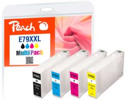 Peach E79 XXL 4 Druckerpatronen XXL (bk, c/m/y) ersetzt Epson No. 79XXL, C13T78954010 für z.B. Epson WorkForce Pro WF -5100