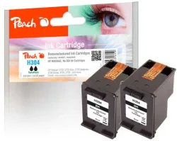 Peach HP 304 BK 2 Druckköpfe 2*bk ersetzt HP No. 304 BK*2, N9K06AE*2 für z.B. HP DeskJet 3720, HP DeskJet 3730, HP DeskJet Ink Advantage 3700 MFP