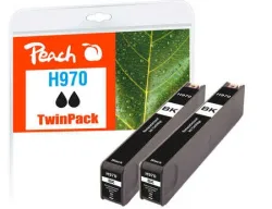 Peach HP 970 bk 2 Druckerpatrone 2*bk ersetzt HP No. 970 bk*2, CN621A*2 für z.B. HP OfficeJet Pro X 450, HP OfficeJet Pro X 451 dn