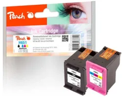 Peach HP 651 2 Druckköpfe (bk, col) ersetzt HP No. 651, C2P10AE, C2P11AE für z.B. HP OfficeJet 252 Mobile, HP OfficeJet 202, HP OfficeJet 202 C