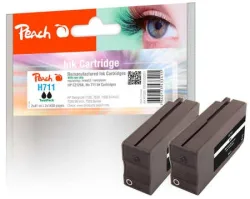 Peach HP 711 BK 2 Druckerpatrone 2*bk ersetzt HP No. 711 BK*2, CZ129AE*2 für z.B. HP DesignJet T 520 36 Inch, HP DesignJet T 120, HP DesignJet T 520