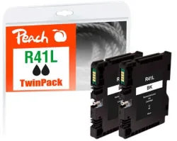 Peach R41 2 Druckerpatrone 2*bk ersetzt Ricoh GC41KL*2, 405765*2 für z.B. Ricoh Aficio SG 3100, Ricoh Aficio SG 3100 snw, Ricoh Aficio SG 3110 dn